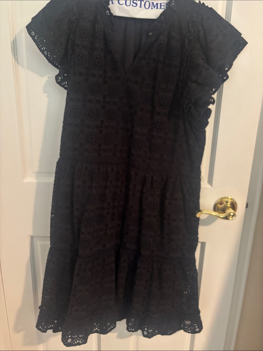 Women’s ' Black Eyelet Lace Tiered Dress